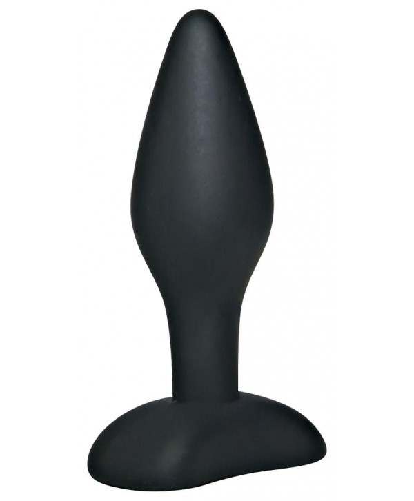 Чёрный анальный стимулятор Silicone Butt Plug Small - 9 см.