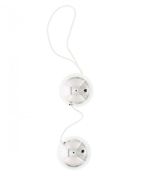 Серебристые шарики VIBRATONE DUO BALLS SILVER BLISTERCARD