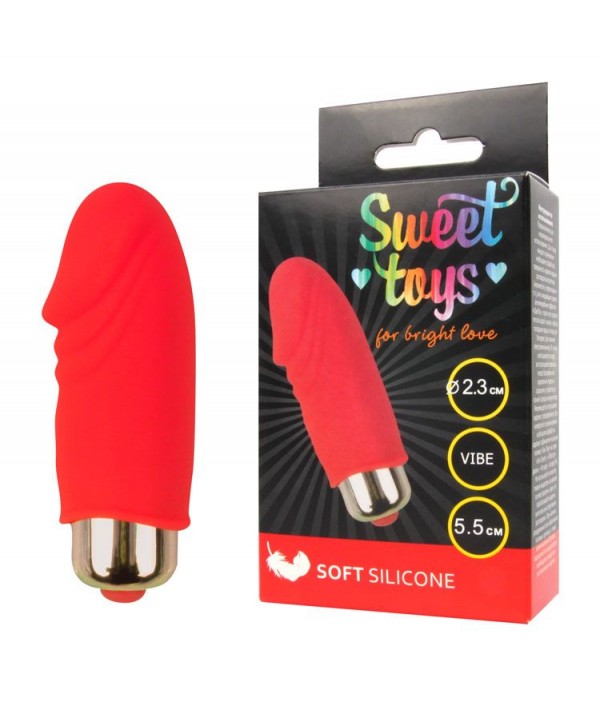 Красный вибромассажер Sweet Toys - 5,5 см.