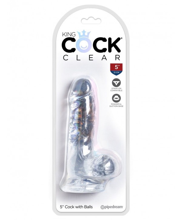 Прозрачный фаллоимитатор King Cock Clear 5  Cock with Balls - 15,2 см.