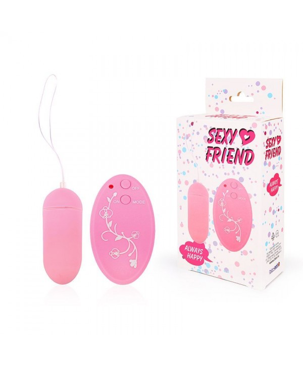 Розовое виброяйцо Sexy Friend с 10 режимами вибрации