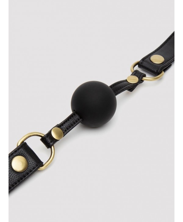 Черный кляп-шар Bound to You Faux Leather Ball Gag