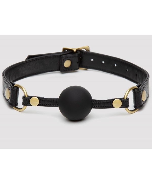 Черный кляп-шар Bound to You Faux Leather Ball Gag