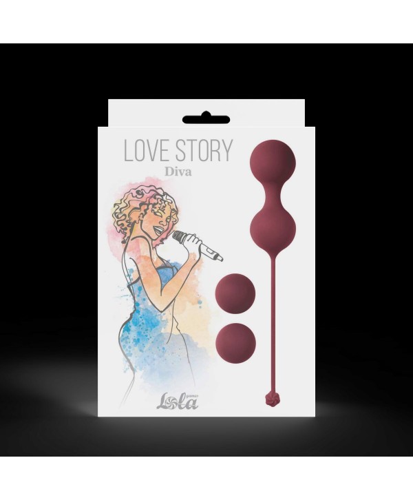 Набор бордовых вагинальных шариков Love Story Diva