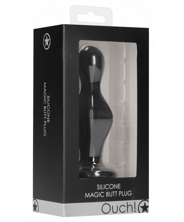 Черная анальная пробка Magic Butt Plug - 11,3 см.
