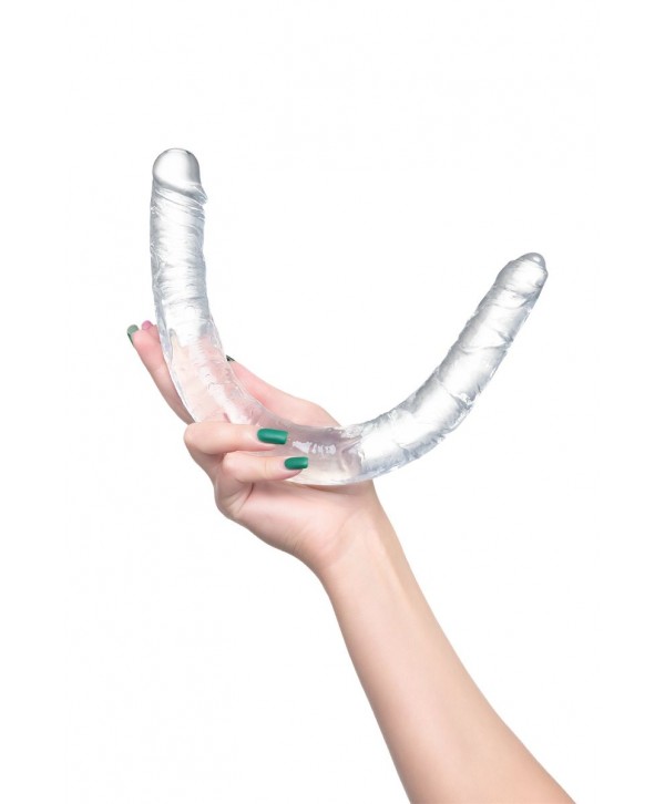 Прозрачный двухсторонний фаллоимитатор Double Dildo - 40 см.