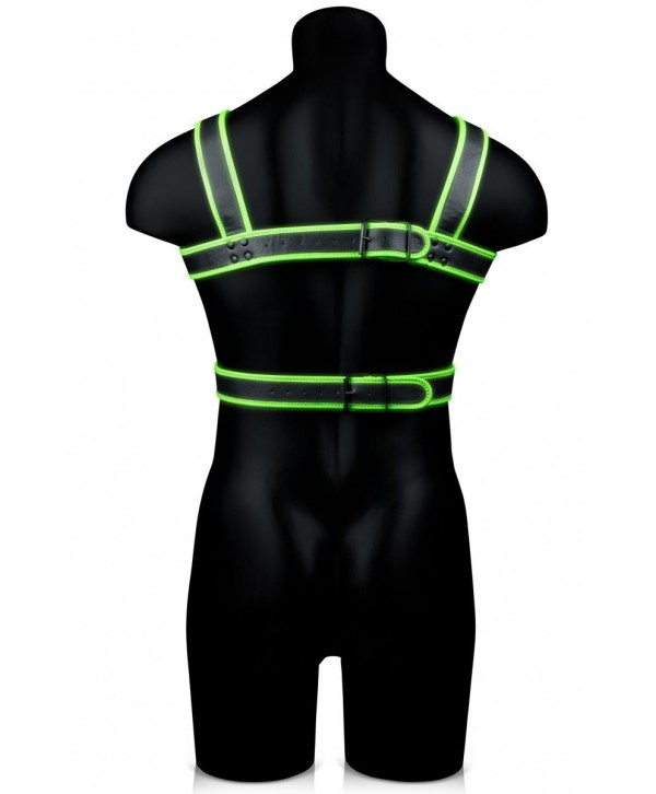 Стильная портупея Body Harness с неоновым эффектом - размер S-M