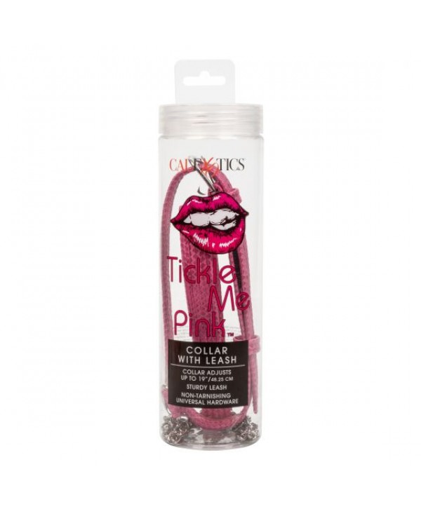 Розовый ошейник с поводком Tickle Me Pink Collar With Leash