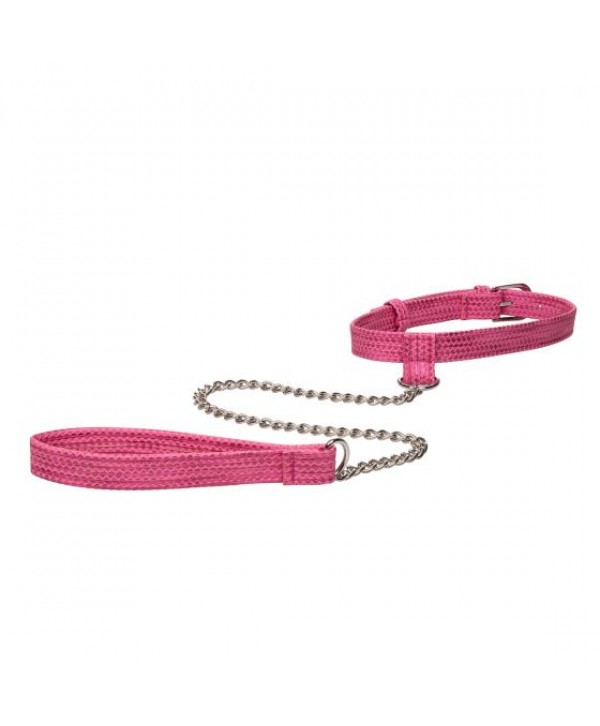 Розовый ошейник с поводком Tickle Me Pink Collar With Leash