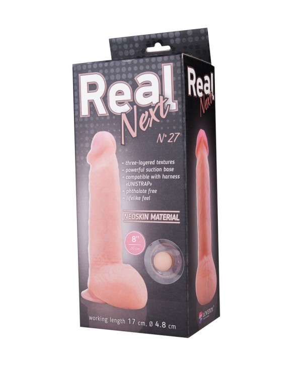 Реалистичный фаллоимитатор  на присоске REAL Next № 27 - 23 см.