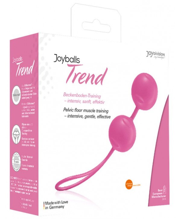 Нежно-розовые вагинальные шарики Joyballs Trend с петелькой