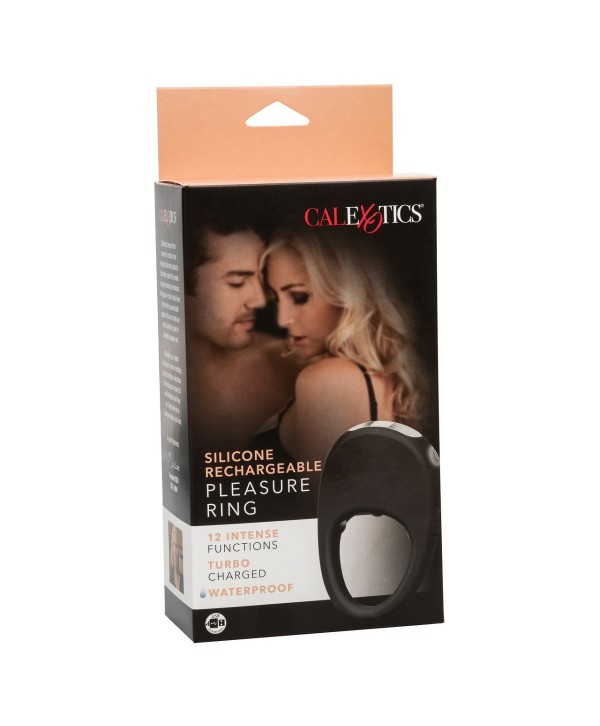 Черное эрекционное виброкольцо Silicone Rechargeable Pleasure Ring