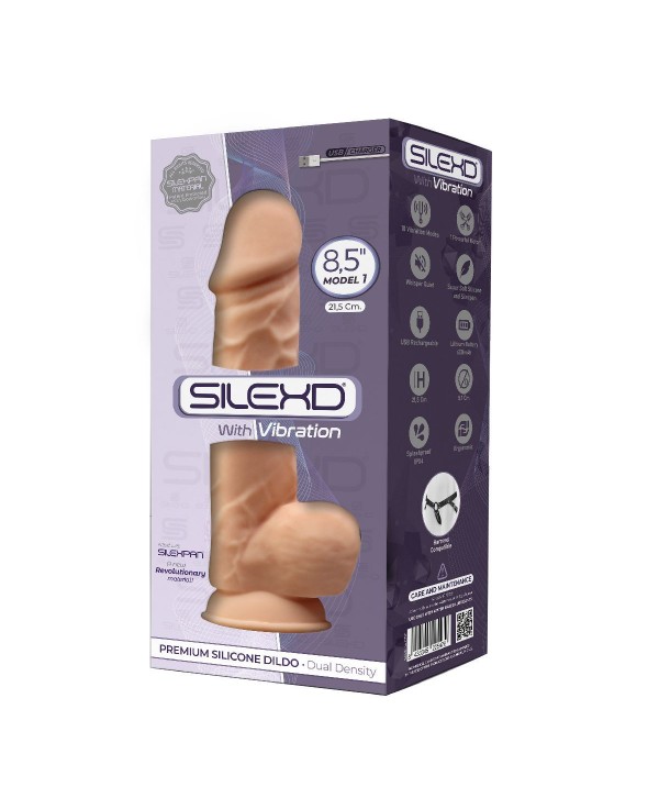 Телесный вибратор-реалистик Silexd Model 1 - 21,5 см.