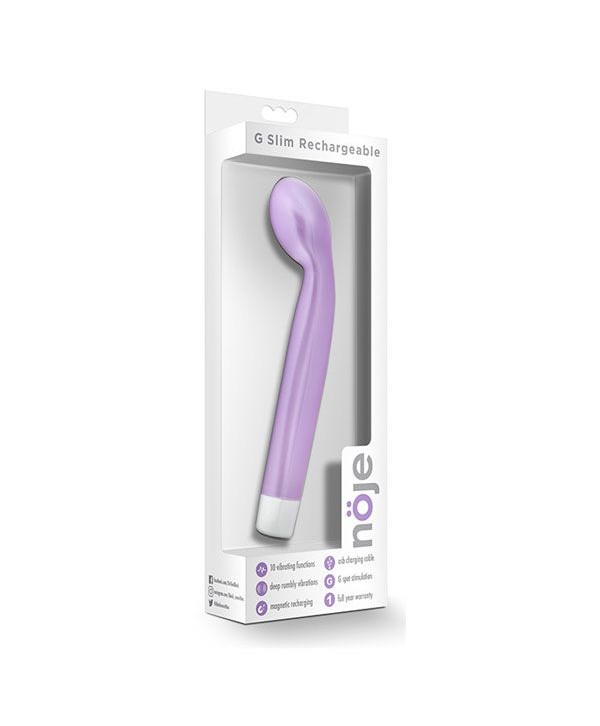 Сиреневый вибратор G Slim Rechargeable - 18 см. 