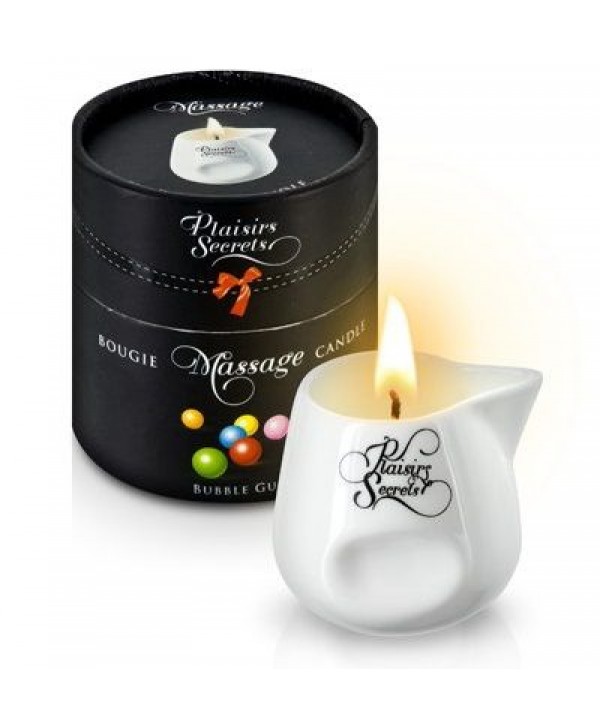 Массажная свеча с ароматом бубль-гума Bougie de Massage Gourmande Bubble Gum - 80 мл.