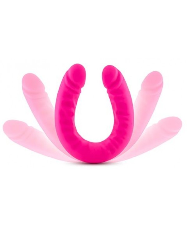 Розовый двусторонний фаллоимитатор 18 inch Silicone Slim Double Dong - 45,7 см. 