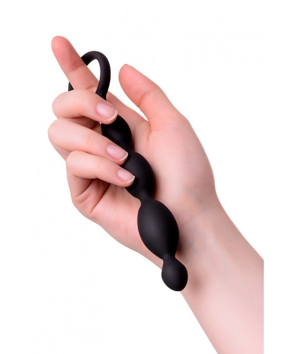 Анальная цепочка черного цвета A-toys - 19,5 см.