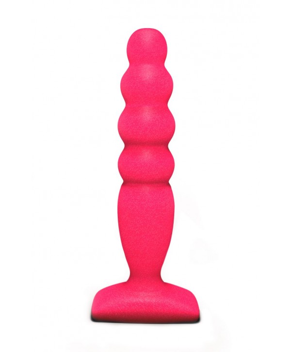 Розовый анальный стимулятор Large Bubble Plug - 14,5 см.