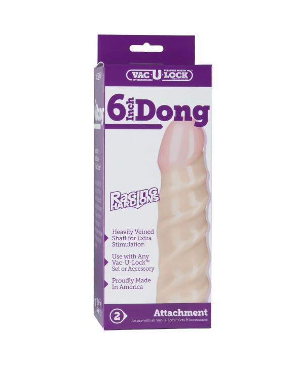Рельефная насадка для трусиков Vac-U-Lock 6  Raging hard-On Dong - 14,7 см.