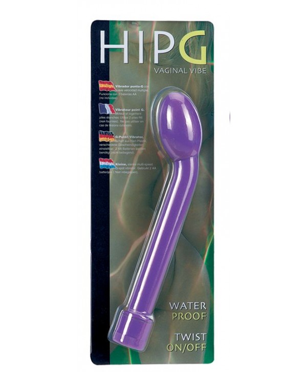 Фиолетовый вибростимулятор для G-точки HIP-G - 18,5 см.
