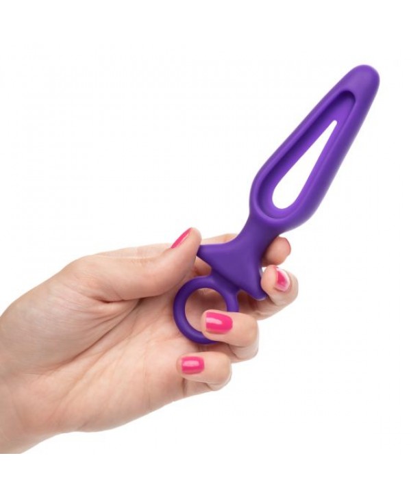 Фиолетовая силиконовая пробка с прорезью Silicone Groove Probe - 10,25 см.