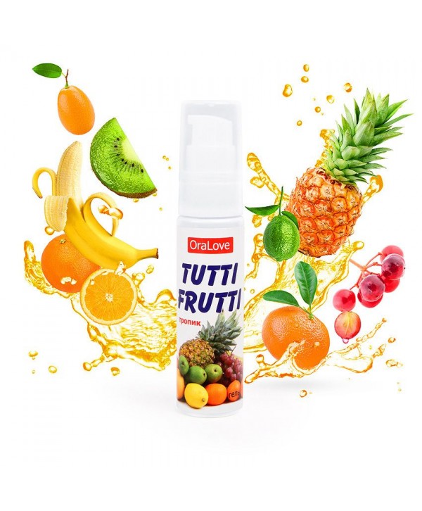 Гель-смазка Tutti-frutti со вкусом тропических фруктов - 30 гр.