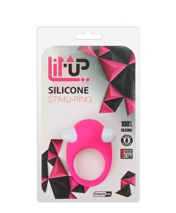 Розовое эрекционное кольцо LIT-UP SILICONE STIMU RING 6