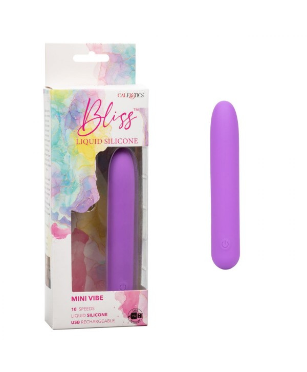 Фиолетовый мини-вибратор Bliss Liquid Silicone Mini Vibe - 10,75 см.