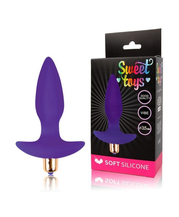 Фиолетовая коническая анальная пробка Sweet Toys - 10,5 см.