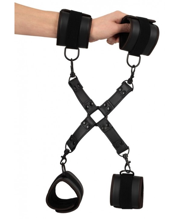 Черный набор крестовой фиксации Bondage Set