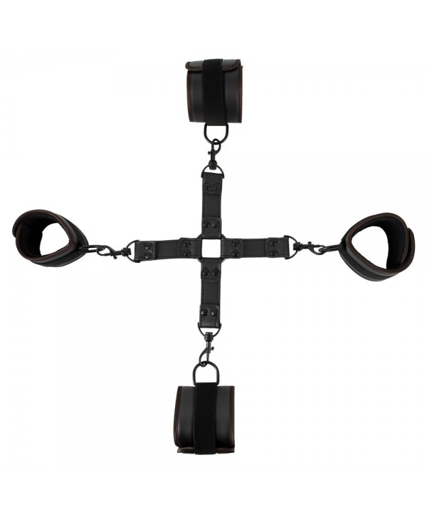Черный набор крестовой фиксации Bondage Set