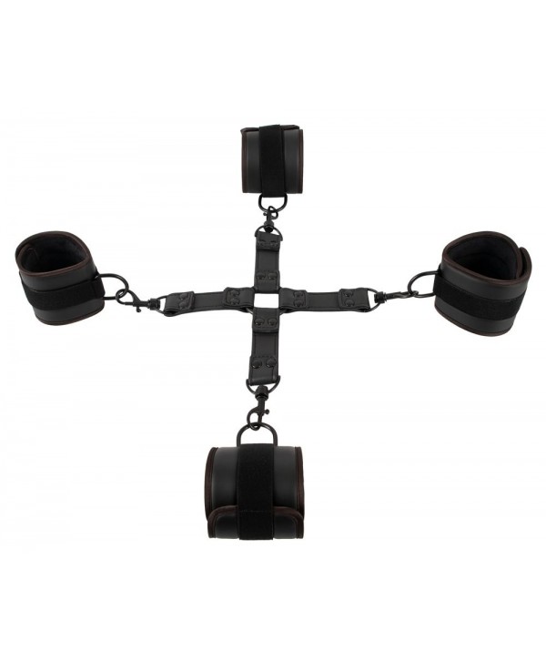 Черный набор крестовой фиксации Bondage Set