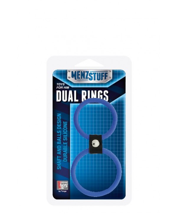 Синее двойное эрекционное кольцо Dual Rings Blue
