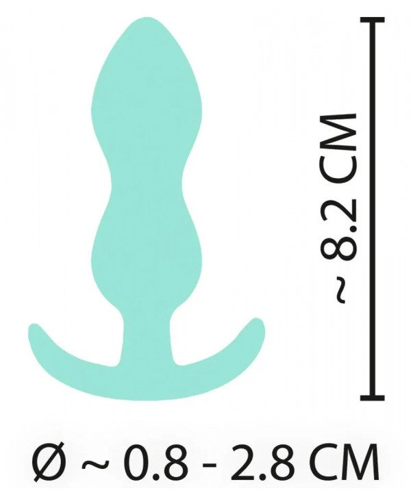 Аквамариновая анальная втулка Mini Butt Plug - 8,2 см.