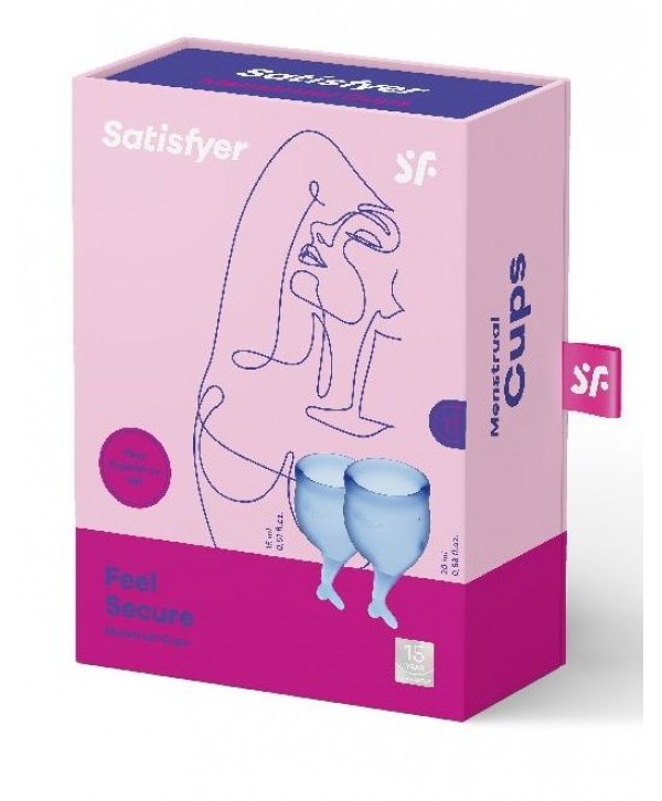 Набор синих менструальных чаш Feel secure Menstrual Cup