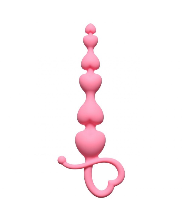Розовая анальная цепочка Begginers Beads - 18 см.