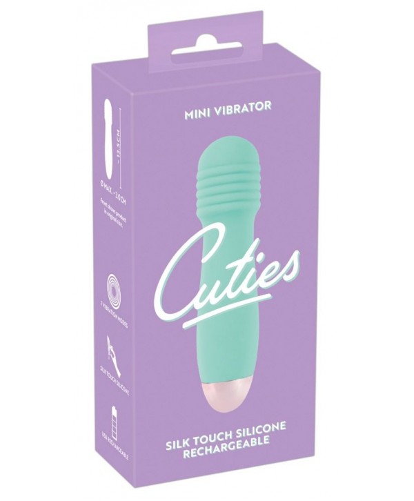 Мятный мини-вибратор Cuties Mini - 12,5 см.