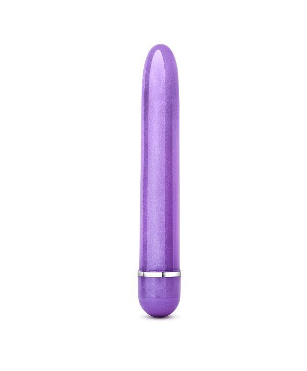 Фиолетовый тонкий классический вибратор Slimline Vibe - 17,8 см.