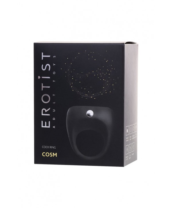 Черное эрекционное виброкольцо Erotist Cosm