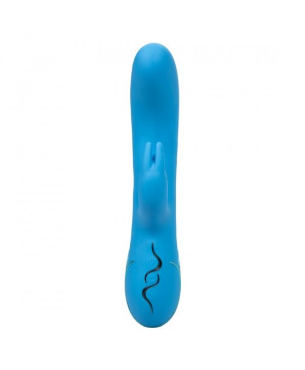 Голубой вибромассажер Insatiable G Inflatable G-Bunny с функцией расширения - 21 см.
