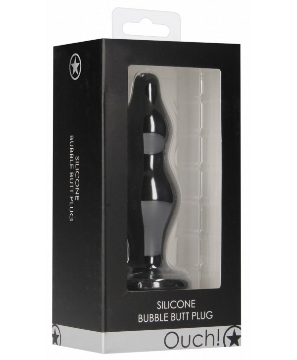 Черная анальная пробка Bubble Butt Plug - 11,6 см.