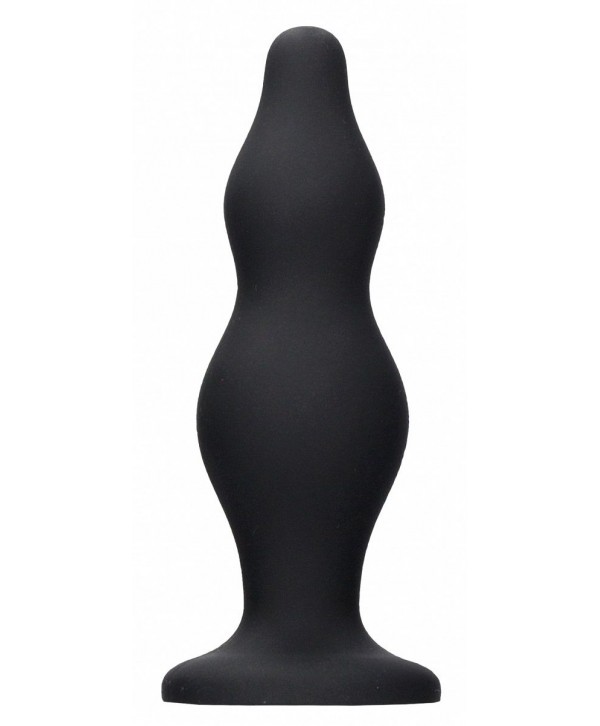 Черная анальная пробка Bubble Butt Plug - 11,6 см.