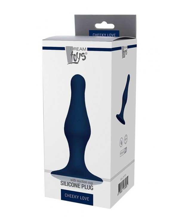 Синяя анальная пробка SILICONE PLUG LARGE - 15,6 см.