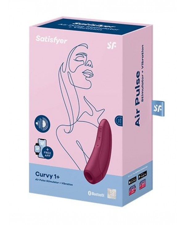 Бордовый вакуум-волновой стимулятор Satisfyer Curvy 1+