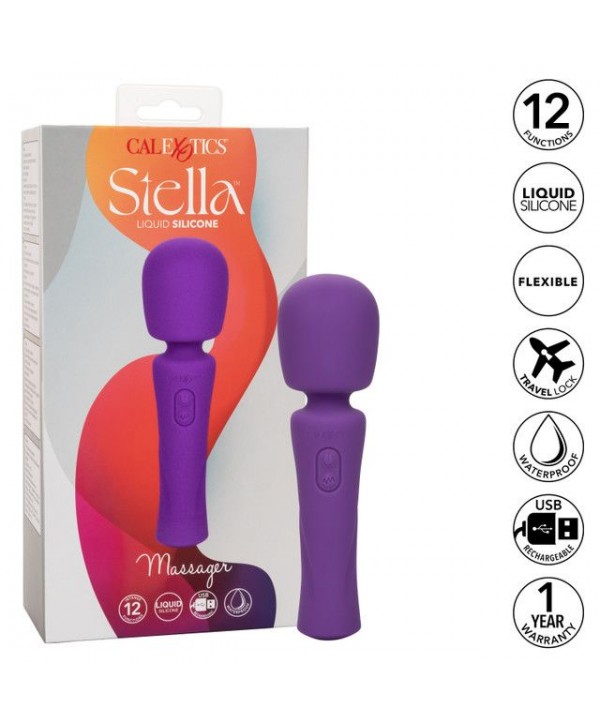 Фиолетовый ванд Stella Liquid Silicone Massager - 17,25 см.