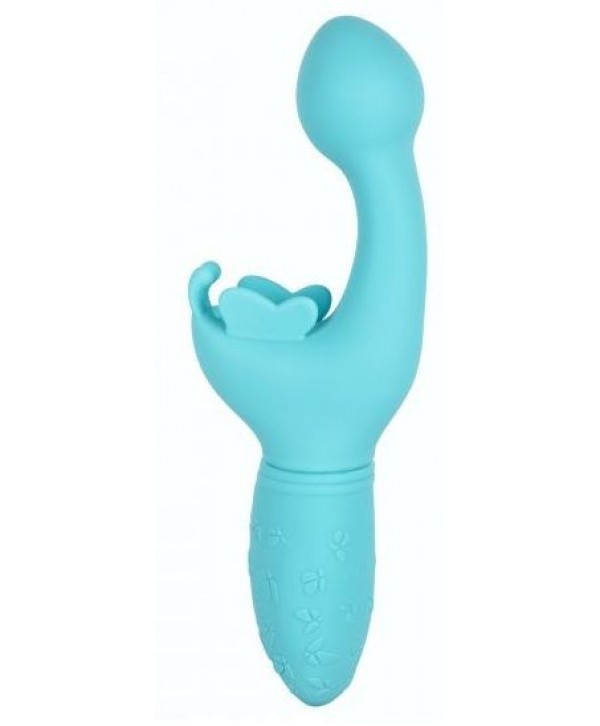 Голубой вибратор-кролик Rechargeable Butterfly Kiss