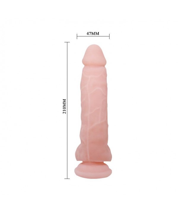 Телесный фаллоимитатор с присоской Super Dildo - 21 см.