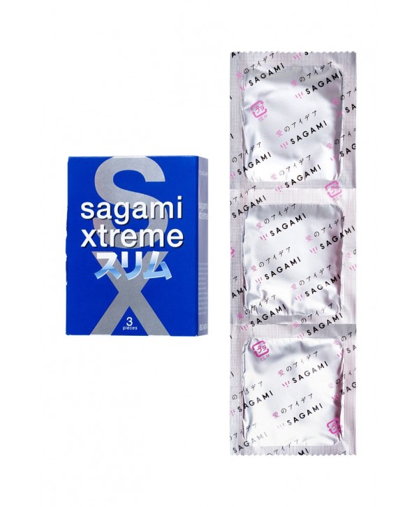 Розовые презервативы Sagami Xtreme Feel Fit 3D - 3 шт.