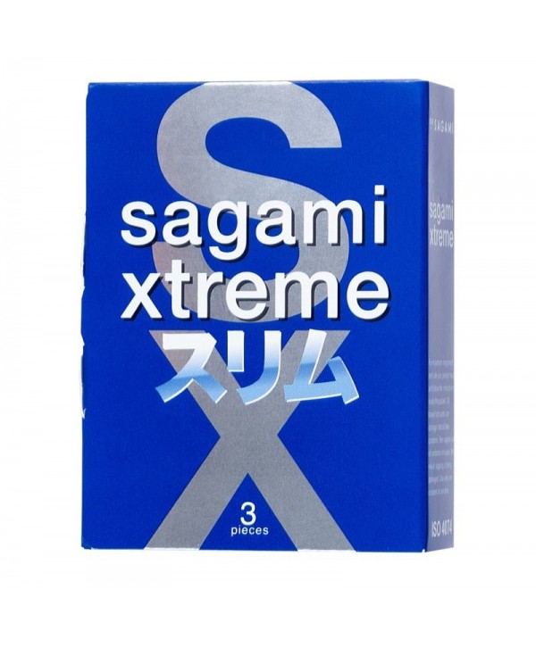 Розовые презервативы Sagami Xtreme Feel Fit 3D - 3 шт.