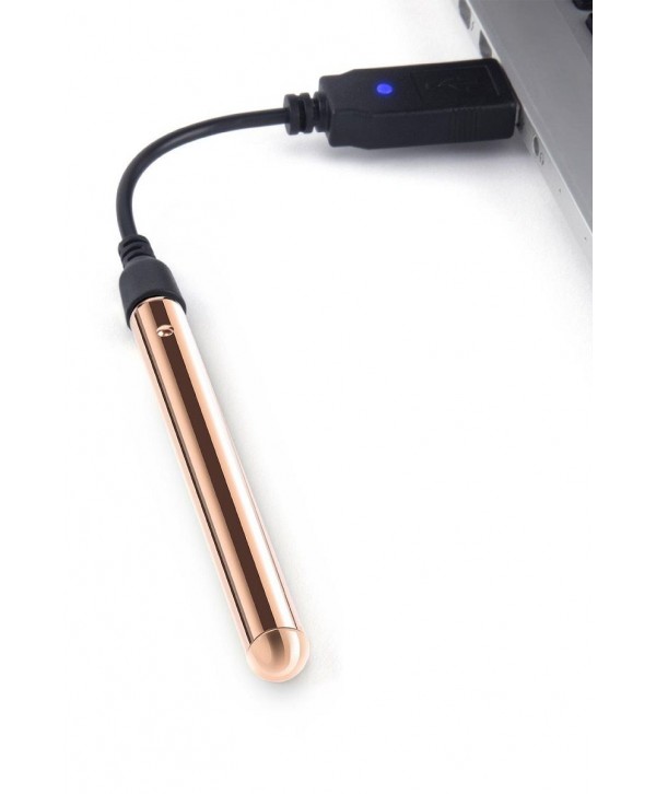 Золотистый вибростимулятор-кулон на цепочке Necklace Rechargeable Vibrator